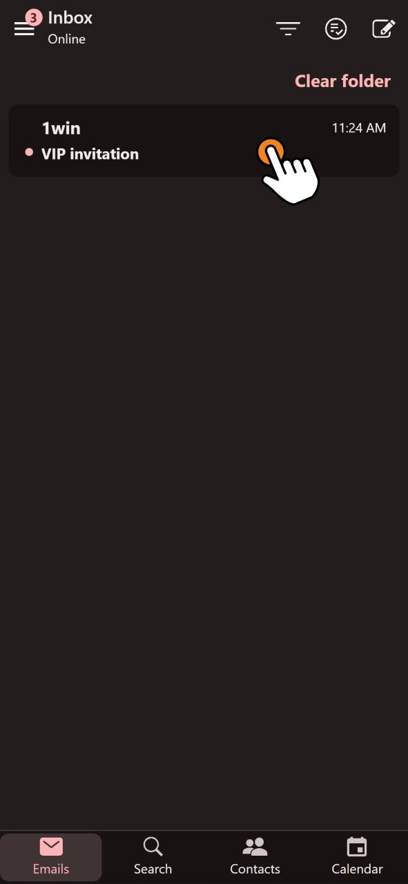 Open your inbox to accept the exclusive VIP invitation from 1Win.